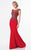 Terani Couture - 1522E0466A Shimmering Stone Embellished Trumpet Gown in Red