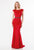 Terani Couture - Chic Bateau Fit and Flare Gown with Teardrop Cutout 1522E0526A in Red