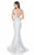 Terani Couture - 1611E0183A Plunging V Back Sheath Dress in Silver