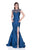 Terani Couture - Elegant Beaded Sleeveless Illusion Neck Polyester Trumpet Gown 1611M0625B In Blue