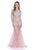Terani Couture - 1611P0227A Crystal Embellished Illusion Gown in Purple and Neutral