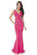 Terani Couture - 1612P0507A Plunging V-Neck Trumpet Gown in Pink