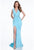 Terani Couture - 1612P0566A Sleeveless V-Neck Trumpet Gown in Blue