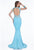Terani Couture - 1612P0566A Sleeveless V-Neck Trumpet Gown in Blue