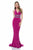 Terani Couture - 1612P0594A Racerback Slim and Flare Long Dress in Pink