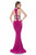 Terani Couture - 1612P0594A Racerback Slim and Flare Long Dress in Pink