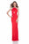 Terani Couture - 1613P0620A Embellished Ruched Sheath Dress in Red