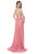 Terani Couture - Shirred Ornate Strap Gown 1615P1313B in Pink
