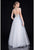 Terani Couture - 1615P1315B Embellished Illusion Jewel Neck Ballgown in Silver