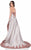Terani Couture - 1621E1468 Strapless Lace Applique Gown with Train In White and Brown