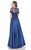 Terani Couture - Sheer and Lace Applique A-line Evening Gown 1621E1486 In Blue