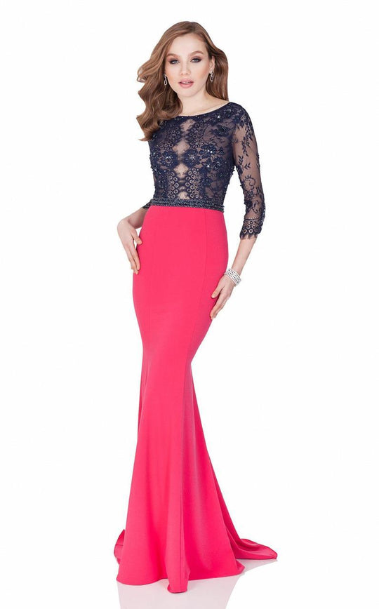 Terani Couture - Fabulous Two Tone Evening Gown 1621E1495 In Blue and Pink