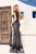 Terani Couture - Illusion Bateau Neckline Fully Embellished Evening Gown 1621GL1906 In Blue and Gray