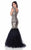 Terani Couture - Cap Sleeve Metallic Embroidered Mermaid Gown 1622E1567 In Gold and Black