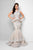 Terani Couture - Ornate Tiered Mermaid Gown with Peplum Detail 1711GL3536 In Silver and Neutral