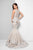 Terani Couture - Ornate Tiered Mermaid Gown with Peplum Detail 1711GL3536 - Silver and Neutral