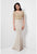 Terani Couture - Beaded Three-quarter Sleeve Illusion Dress 1711M3403 In Neutral