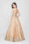 Terani Couture - Luxurious Strapless Sweetheart A-line Gown with Emblellished Waist 1712P2890 In Gold and Neutral