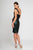 Terani Couture - 1721C4028 One Shoulder Straight Sheath Dress in Green