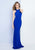 Terani Couture - 1721E4042 Sleeveless Criss Cross Gown with Bow Back in Blue