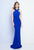 Terani Couture - Sleeveless Crisscross Gown 1721E4042 in Blue
