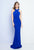 Terani Couture - 1721E4042 Sleeveless Criss Cross Gown with Bow Back in Blue