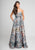Terani Couture - 1721E4111 Strapless Multi-Colored Pleated A-Line Gown in Gray and Multi-Color