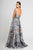 Terani Couture - 1721E4111 Strapless Multi-Colored Pleated A-Line Gown in Gray and Multi-Color