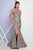Terani Couture - 1721E4114 Sleeveless High Neck Floral Mermaid Gown in Neutral and Gold