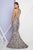Terani Couture - 1721E4114 Sleeveless High Neck Floral Mermaid Gown in Neutral and Gold