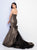Terani Couture - 1721E4116 Strapless Mermaid Gown with Long Train in Brown and Black