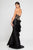 Terani Couture - 1721E4120 Strapless Gown with Ruffled Side Panel in Black and Gold