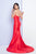 Terani Couture - 1721E4141 Strapless Mermaid Gown with Open Back in Red