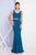 Terani Couture - 1721E4158 Sleeveless Scoop Sheath Long Dress in Blue