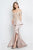 Terani Couture - 1721M4311 Laced V-Neck Trumpet Dress in Neutral