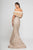 Terani Couture - 1721M4315 Embroidered Sweetheart Trumpet Dress in Neutral and Gold