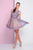 Terani Couture - 1722H4583 Embellished Bateau A-line Dress in Blue and Neutral