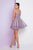 Terani Couture - 1722H4583 Embellished Bateau A-line Dress in Blue and Neutral