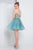 Terani Couture - 1722H4587 Floral Illusion Halter A-line Dress in Green