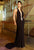 Terani Couture - Chic Bead Embellished V-neck Sheath 6352J In Black