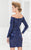 Terani Couture - C3710 Sequined Off Shoulder Sheath Dress in Blue