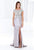 Terani Couture - E3791 Crystal Embellished Long Gown with Slit in White