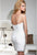 Terani Couture - H1935 Crystal Embellished Ruched Cocktail Dress in White