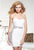 Terani Couture - H1935 Crystal Embellished Ruched Cocktail Dress in White