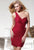 Terani Couture - H1938 One Shoulder Ruched Cocktail Dress in Red
