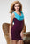 Terani Couture - H1946 Cowl Neck Ruched Cocktail Dress in Purple and Blue