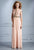 Terani Couture - M2245 Embellished Jewel Cap Sleeves Sheath Long Gown In Pink