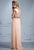 Terani Couture - M2245 Embellished Jewel Cap Sleeves Sheath Long Gown In Pink