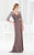 Terani Couture - M3828 Sparkling  Queen Anne Style Long Dress in Brown