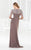 Terani Couture - M3828 Sparkling  Queen Anne Style Long Dress in Brown